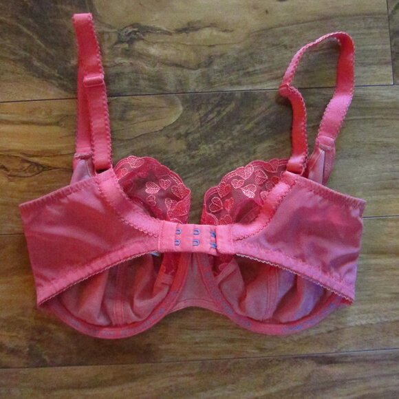 Panache Cleo Hot Pink Kali Unlined Sheer Balconette Underwire Bra Size 32H - Picture 4 of 8
